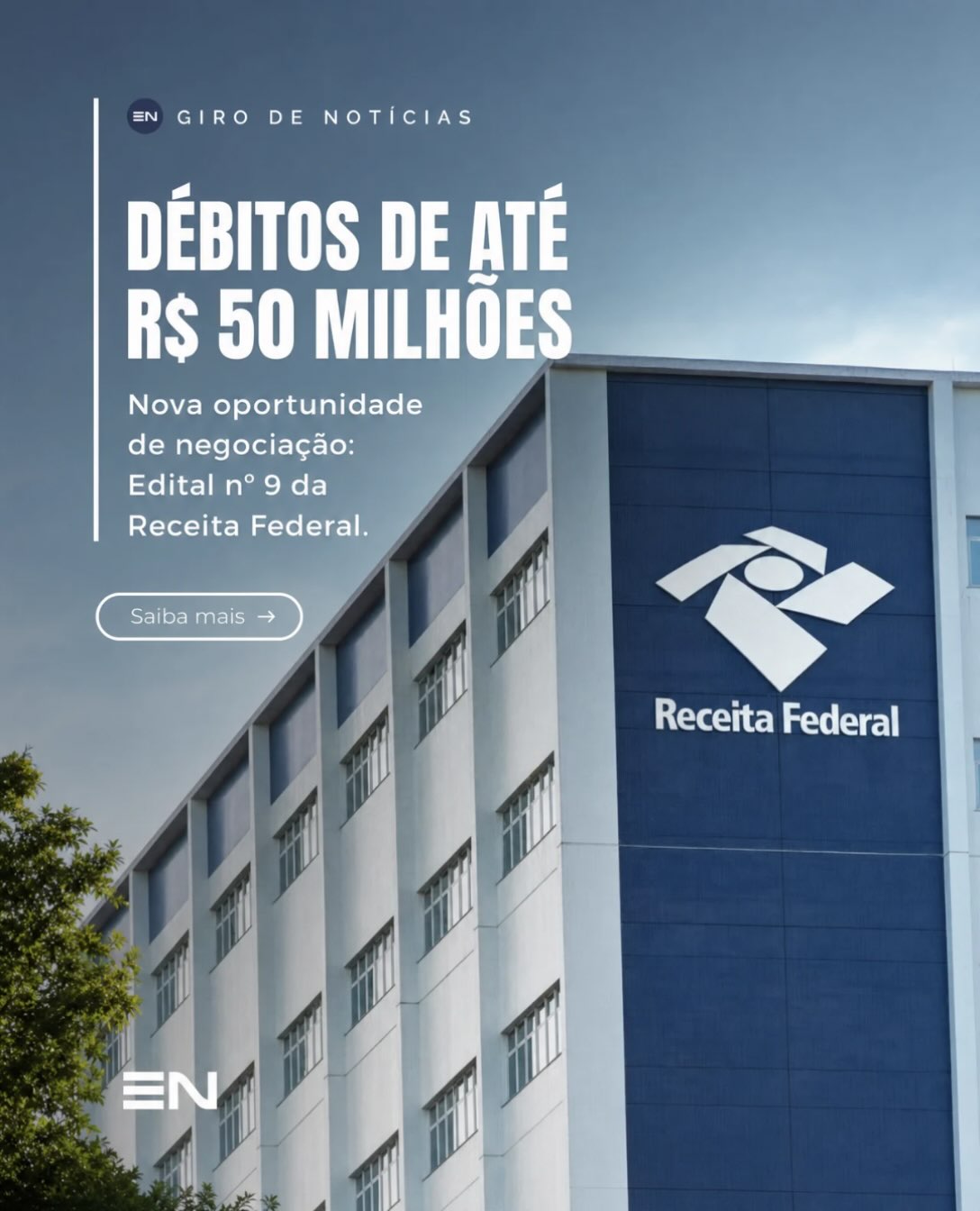 O Edital de Transação nº 9 da Receita Federal criou uma nova oportunidade para empresas com débitos tributários em discussão administrativa de até R$ 50 milhões por processo.
Mais do que negociar uma dívida, o momento exige estratégia para preservar caixa e gerar o melhor resultado financeiro.

Estratégia é transformar oportunidades em resultados.

#ReceitaFederal #TransaçãoTributária #GirodeNotícias #EstratégiaeNegócios